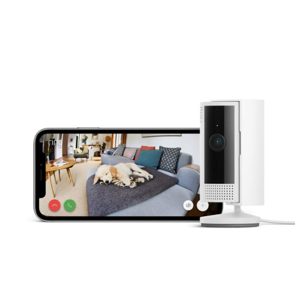 Ring Cámara interior (Indoor Camera 2.ª gen.) | Cámara de vigilancia wifi con enchufe para mascotas | Vídeo 1080p HD, comunicación bidireccional, cubierta de privacidad | 30 días gratis de Ring Home - Image 2