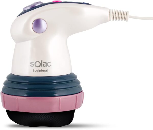Solac Sculptural ME7711 - Sistema lipo-modelador profesional anticelulítico y para combatir la flacidez, 6 cabezales de tratamiento intercambiables, Color Blanco Perlado