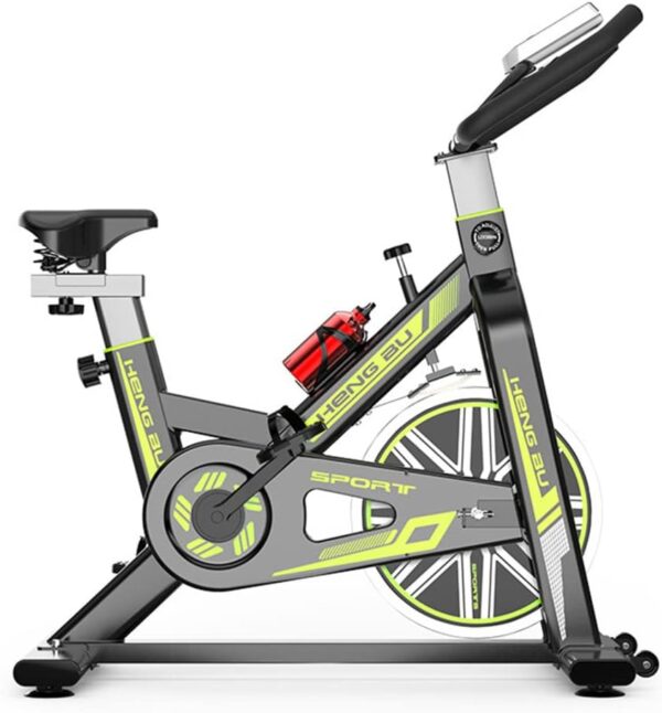 ZJDU Bicicletas Estáticas para Interiores,Bicicleta De Entrenamiento De Entrenamiento Cardiovascular,Transmisión por Correa Silenciosa,con Monitor LCD De Resistencia Ajustable Y Portabidones