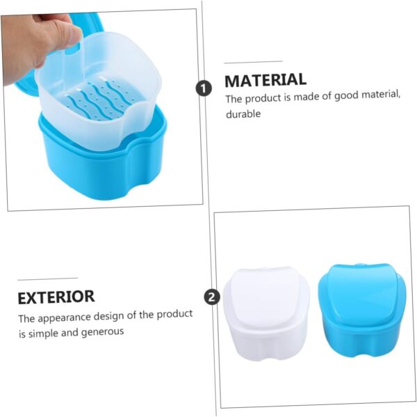 DOITOOL Portavasos Portátil 8 Piezas Caja De Dentaduras Postizas Recipientes Con Tapas Postiza Recipientes Para Baño De Dentaduras Postizas El Plastico Cesta Caja De Limpieza Viajar - Image 2