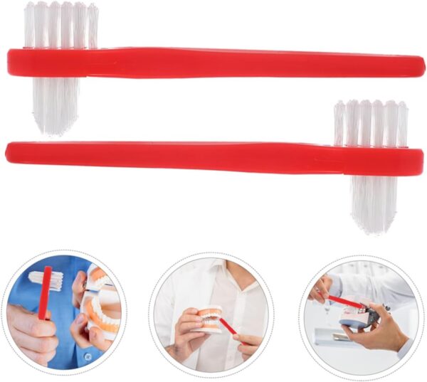 Healeved 3 Juegos 3 Juegos De Cepillos De De Doble Punta Cepillos De Cepillos De Doble Cabeza Suministros Para Dentaduras Postizas Cepillo De De 8 Uds * 3 - Image 2