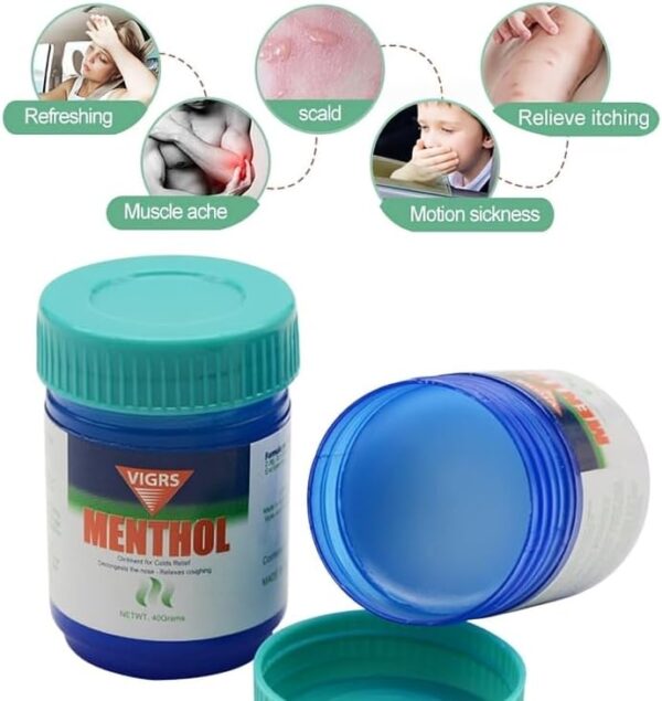 VIGRS MENTOL - Bálsamo muscular con efecto frío - Para deportistas, después del ejercicio o para masajes en el pecho o las sienes. En masaje, para relajarse - Image 5