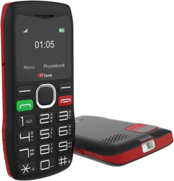 Teléfono móvil Sencillo TTfone TT880 con Teclado Grande y botón de Asistencia de Emergencia, Incluye una SIM de Vodafone, Color Negro (Cable USB Incluido) - Image 4