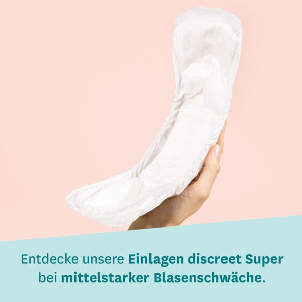 Vivoy Discreet Super – 60 compresas en paquete mensual (6 x 10 unidades) – para incontinencia e incontinencia moderada – compresas higiénicas para mujeres empaquetadas individualmente - Image 3
