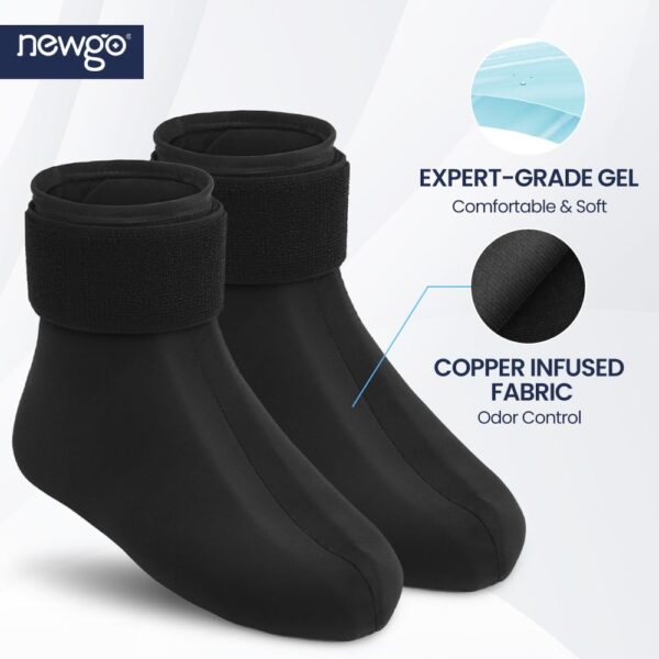 NEWGO Calcetines de enfriamiento para tobillos, para lesiones, reutilizables, para terapia de frío y calor, para lesiones en los pies, hinchazón de tobillo, esguinces, 2 unidades - Image 2