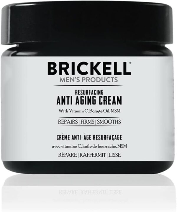 Brickell Men's Crema facial rejuvenecedora antienvejecimiento para hombres, humectante facial natural y orgánico, crema de vitamina C para arrugas, 59ml, sin perfume