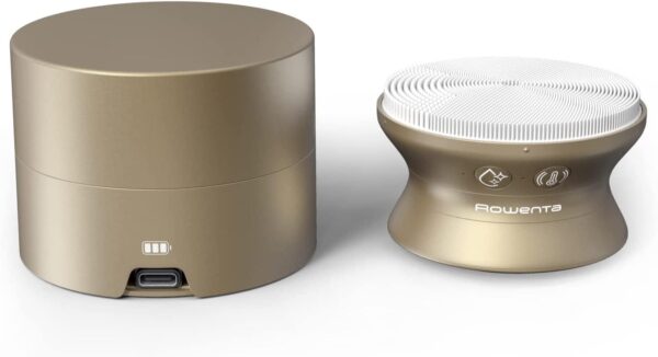 Rowenta Reset & Boost Skin Duo LV8530 - Limpiador y masajeador facial electrico, cepillo limpiador 2 en 1, para cara y cuello, potenciador cremas, cerdas precisas, estimulación térmica, color dorado