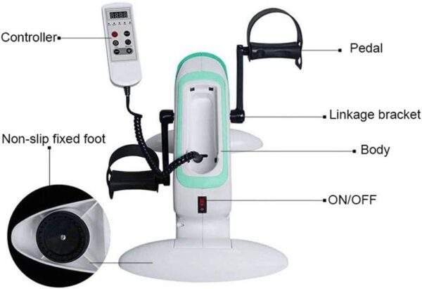 Sywlwxkq Ejercitador de Pedal eléctrico, Mini Bicicleta estática para Oficina, Equipo para el hogar, Pedal para piernas y Brazos, Fisioterapia electrónica y Bicicleta de rehabilitación, ent - Image 5