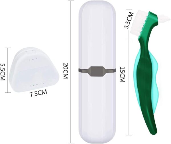 Cepillo de Limpieza para Dentaduras，5 Piezas Cepillo para dentaduras postizas Cepillo de dentadura Caja de dentadura，para el cuidado dental - Image 3