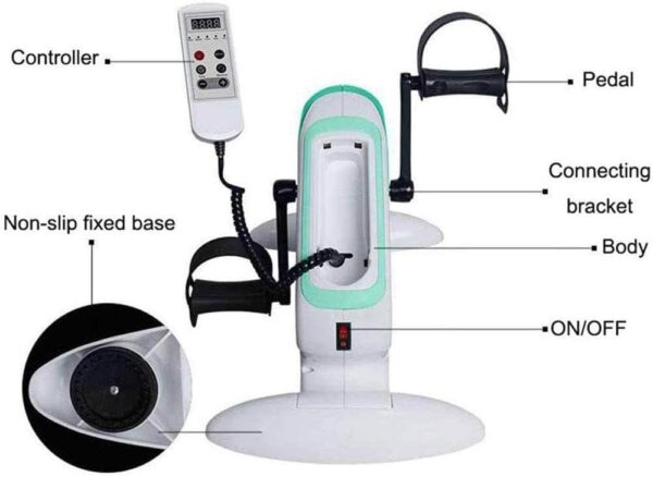 Ejercitador De Pedal Estacionario Debajo Del Escritorio Mini Bicicleta De Ejercicio - Ejercitador De Pedal Con Pantalla LCD, Ejercitador De Pedal Para Personas Mayores, Ejercicio De Brazos / Piernas - Image 4