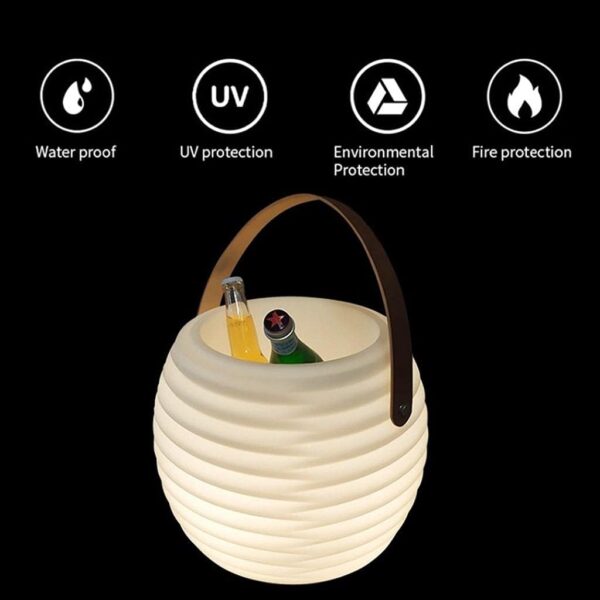 Altavoces portátiles Altavoces Inalámbricos Inteligentes para Exteriores, Luz de Noche LED Impermeable, Subwoofer Portátil Casero Del Cubo de Hielo Del Almacenamiento, para Fiesta Restaurante KTV boci - Image 3
