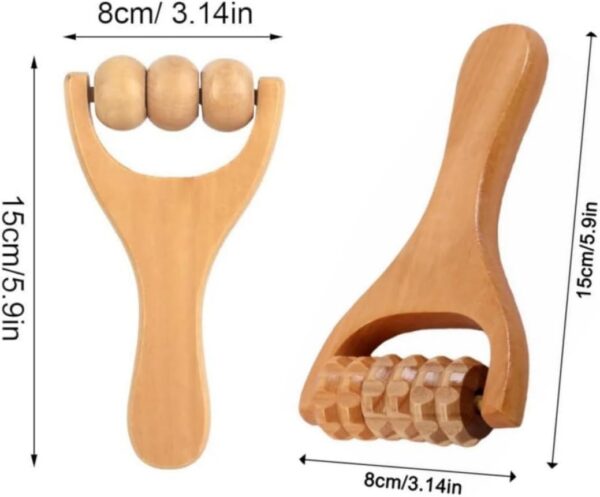 Rodillo de masaje,2 piezas Masajeador Manual,masajeador de madera,rodillo muscular Rodillo de Masaje con Mango,para relajar muslos,piernas,manos,músculos de cuerpo completo - Image 4