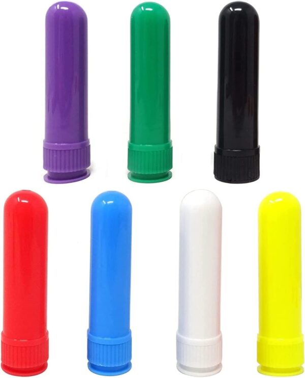 Kiuiom Plástico Tubo Aromaterapia,Tubos de Aceite Esencial,Palillos de Inhalador,Inhaladores Nasales 7pc Inhalador Aromaterapia con Mechas para Relajar el Cuerpo y Ayudarlo Dormir