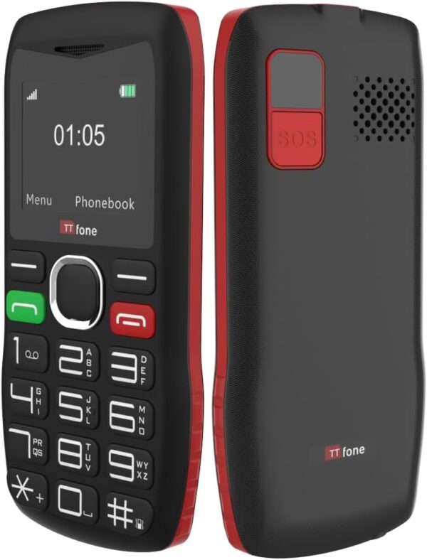 Teléfono móvil Sencillo TTfone TT880 con Teclado Grande y botón de Asistencia de Emergencia, Incluye una SIM de Vodafone, Color Negro (Cable USB Incluido) - Image 3