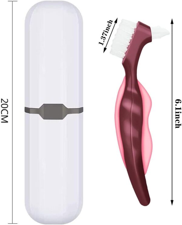 6 Piezas Cepillo de Limpieza para Dentaduras, Dentadura Conjunto de Cepillo, Limpieza para Dentaduras, Cepillo para dentaduras postizas Cepillo de dentadura Caja de dentadura, para el cuidado dental - Image 7