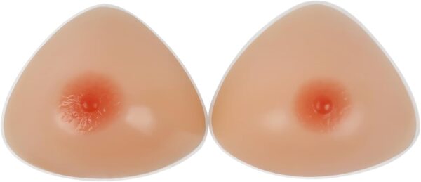 Vollence Un par de Formas de Senos de Silicona en Triángulo, Senos Falsos de Gel de Silicona para Prótesis de Mastectomía, Crossdressers, Inserciones Potenciadoras de Sujetador para Transgénero