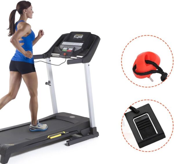 Lwuey Llave de Seguridad para Máquina Correr, Roja Universal Cintas Interruptores Treadmill Detenerse Compatible Safety Key Magnético Emergencia Bloqueo Cuerda Reemplazo Clavijas Rectangular 2Piezas - Image 6