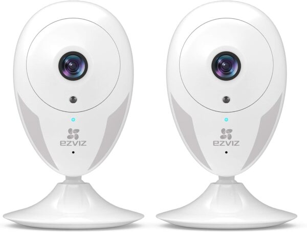 EZVIZ Kit de 2 Camaras Vigilancia WiFi Interior Bebe 1080P, Visión Nocturna, Detección de Movimiento, Audio Bidireccional, Fácil de Configurar,Compatible con Alexa, Modelo CTQ2C 2PK