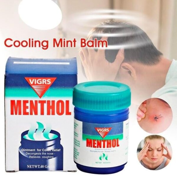 VIGRS MENTOL - Bálsamo muscular con efecto frío - Para deportistas, después del ejercicio o para masajes en el pecho o las sienes. En masaje, para relajarse - Image 2