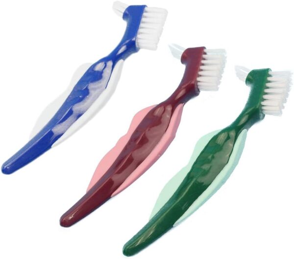 Cepillo de Dientes para Dentaduras Postizas, 3 Piezas Cepillo de Dientes Postizo, Cepillos de Dientes para Limpieza de Dentaduras, Cepillo de Dientes Cerdas para el Cuidado de Las Dentaduras