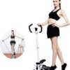Máquina de Paso de Giro Mudo Ajustable con Barra de Manillar Hogar Multifuncional Deportes Cuerpo Salud Equipo de Fitness para Interiores
