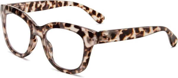 MMOWW Gafas de Lectura Redondas - Gafas de Lectura con Montura Redonda Anti Luz Azul Bisagras de Muelle Ordenador para Mujeres y Hombres (Tortuga gris, +1.5) - Image 2