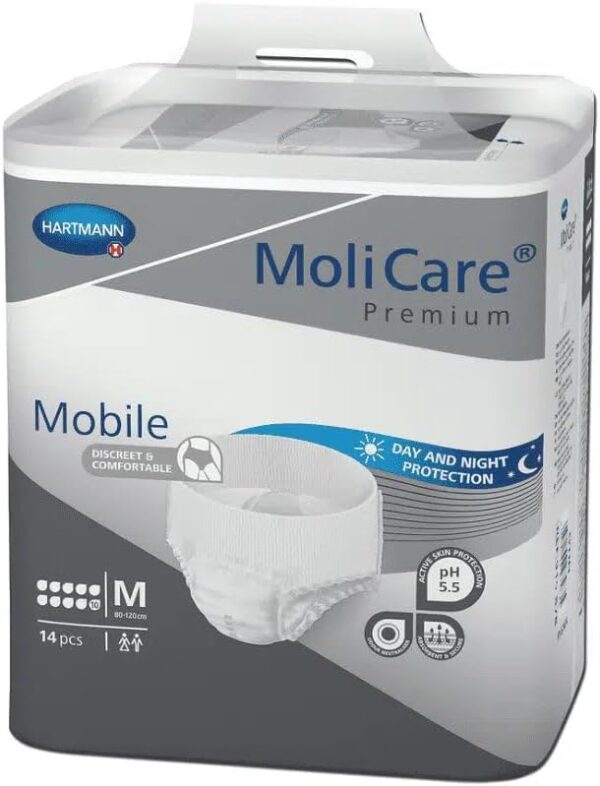 MoliCare Mobile Pañales para Adultos con Incontinencia Severa, Ropa Interior Absorbente para Hombres y Mujeres, talla L, 10 Gotas, 14 unidades, Pack de 4