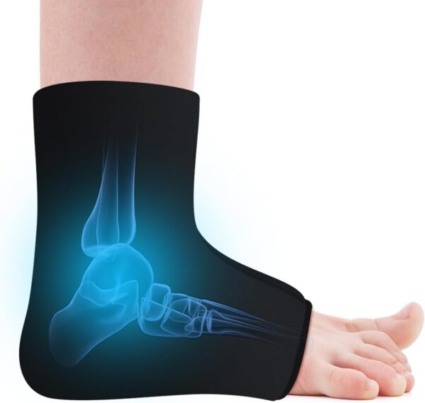 Envoltura de hielo para tobillo y pie, paquete frío de gel reutilizable para terapia caliente y fría, manga de compresión para terapia fría de tendinitis de Aquiles, pies doloridos, pie y talón (L)