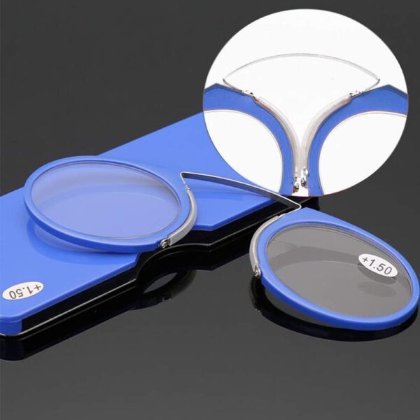 MMOWW Gafas de lectura unisex dise?o de nariz de clip gafas de lectura portátiles dise?o antideslizante gafas de lectura compactas(azul,+2.0) - Image 6