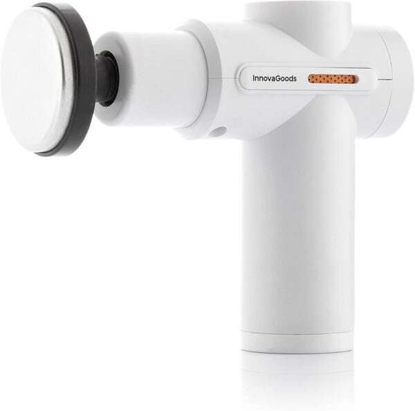 InnovaGoods® Pistola de masaje muscular calor y frio, masajeador Ideal para aliviar el dolor, el cansancio y la fatiga de la rutina diaria. pistola masaje Incluye 6 cabezales masajeador piernas.