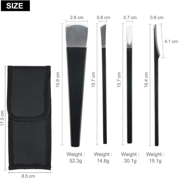 4 Piezas Acero de Alto Manganeso Kit Pedicura Profesional, Lima Pies Bisturi Podologo Cuchillas para Callos Podologia Herramientas para Callos Pies Eliminar, Verrugas Quitar, Quita Callos - Image 2
