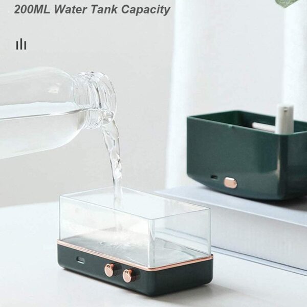 Difusor mini USB de 200 ml, difusor de aroma de aromaterapia, nebulizador para oficina en casa, nebulizador con luz LED para humidificador de coche, aromaterapia, para el hogar, color blanco (verde) - Image 7
