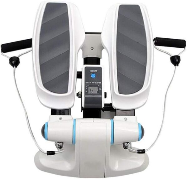 Fitness Stair Stepper, Equipo De Fitness Multifuncional con Bandas De Resistencia Y Monitor LCD Air Climber Stepping Fitness Machine, Ｗhite - Image 2