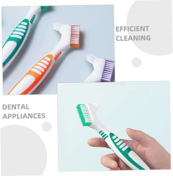 Healeved 4 Piezas cepillo para limpiar dentaduras postizas cepillo para limpiar los protectores bucales Limpieza postiza Eliminación manchas cepillo de - Image 4