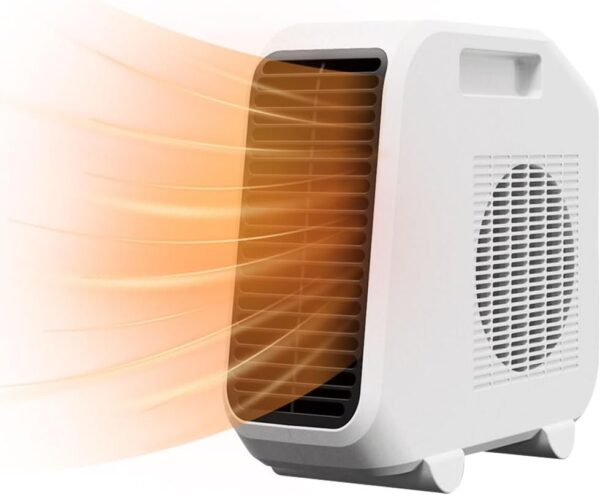Vmxlso Calefactor Electrico Bajo Consumo, 1800w Mini Calefactor Bajo Consumo con 2 Potencias de Calor, Calefactores de Bajo Consumo, Calefactor Pequeño, Silencioso Calefactor Portatil para Baño
