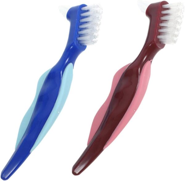 HAPINARY 2 Uds Cepillo De Para Dentaduras Postizas De Ancianos Cepillo De Para Dentaduras Postizas Cepillo Para Dentaduras Postizas Cepillo De Suave De Tamaño De