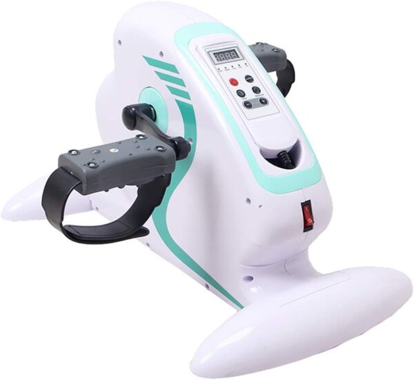 Sywlwxkq Ejercitador de Pedal eléctrico, Mini Bicicleta estática para Oficina, Equipo para el hogar, Pedal para piernas y Brazos, Fisioterapia electrónica y Bicicleta de rehabilitación, ent
