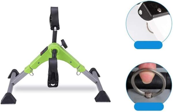 LUNEZY Ejercitador Plegable de Pedales para Brazos y piernas Mini Bicicleta estática portátil para Interiores Gimnasio Fitness Pierna Cardio Entrenamiento Resistencia Ajustable con Pantal - Image 5