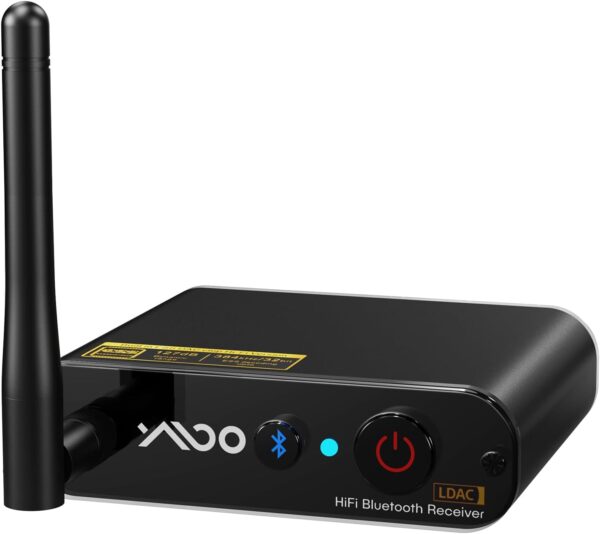 YMOO Receptor de Audio Bluetooth 5.3 para Amplificador Adaptador de Audio Bluetooth, Chip óptico ESS DAC,Receptor de Música por Cable con Salida LDAC RCA Salida Coaxial para Sistema Estéreo Doméstico