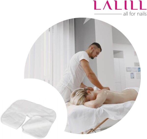 LALILL Almohadillas desechables para camilla de masaje 100 piezas - almohadilla facial de masaje 36x29 cm - accesorios para camillas de masaje - almohadillas faciales para camillas de cosmética - Image 4