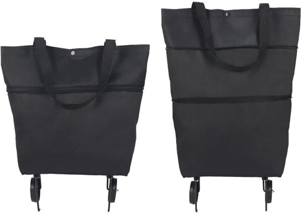 Rehomy Carrito de la compra plegable, carrito de compras plegable con ruedas, bolsa de comestibles reutilizable para picnic en supermercado