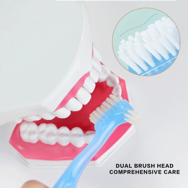 Visxcnu 3Piezas Juego de cepillos de Dientes para prótesis, cerdas Multicapa,Cabeza de Cerdas Cepillos de Limpieza de Prótesis Portátiles Dentaduras - Image 5