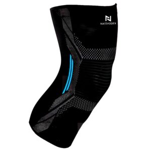 Rodillera Estabilizadora de Sujeción Menisco y Ligamento – Rodillera Antideslizante de Compresión para Hombre y Mujer para Tendinitis, Ligamentos, Rotuliano, Dolor (L, Azul)
