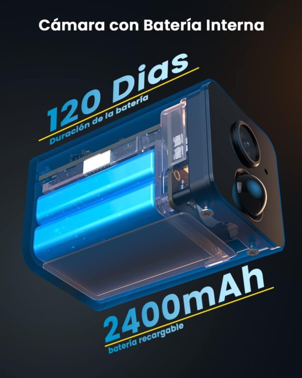 ieGeek Camara Vigilancia WiFi Interior sin Cables, 1080P Cámara Batería 2400 mAh(120 Días), Detección de Movimiento Humano PIR, Visión Nocturna Infrarroja, Audio de 2 Vias, Tarjeta Memoria/Nube - Image 6