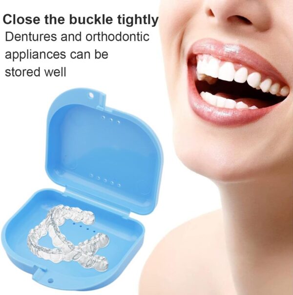 XIWJLWO Paquete de 5 cajas para aparatos ortopédicos, caja para férulas dentales, caja para guardar dentaduras postizas, adecuada para dentaduras postizas y protectores bucales - Image 3