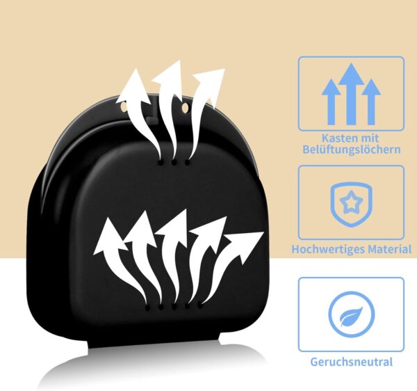 Annhua Silm Caja de Retención de Ortodoncia, Caja Dentadura Postiza, Contenedor Para Dentadura(Negro) - Image 2