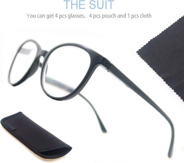 Un Pack de 4 Gafas de Lectura 1.5 /Gafas para Presbicia para Hombres y Mujeres,Buena Vision Ligeras Comodas,Vista de Cerca/Vista Cansada - Image 5