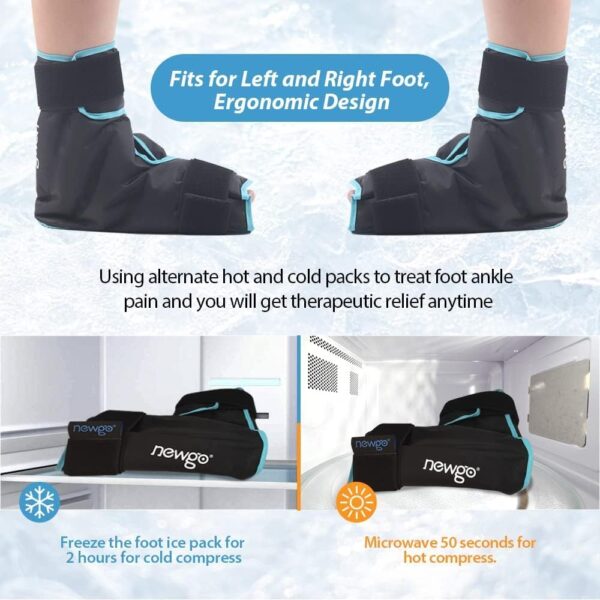 NEWGO Bolsa de hielo de tobillo reutilizable para terapia de frío caliente para aliviar la fascitis plantar, tendinitis de Aquiles, lesiones, dolor de pies, hinchazón, esguince, 1 unidad - Image 7