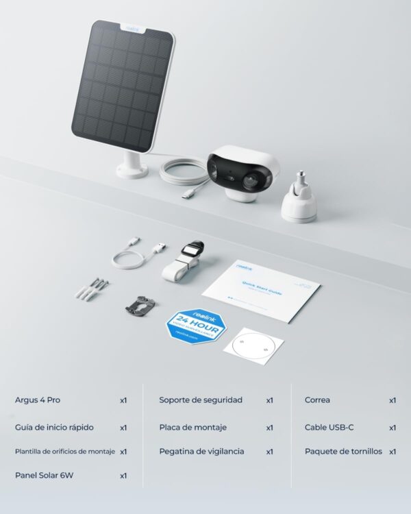 Reolink 4K Camara Vigilancia WiFi Exterior Solar, Visión Nocturna Verdadera en ColorX F1.0, Gran Angular de 180, 8MP Camara Seguridad con 2,4/5GHz Wi-Fi 6, Detección PIR y AI, Argus 4 Pro+Panel Solar - Image 9