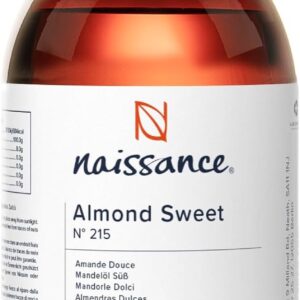 Naissance Aceite De Almendras Dulces Prensado en Frio (No 215) 250ml – Hidratante y Emoliente Cuidado Cara, Pelo, Uñas, Cuerpo, Piel – Para Masaje Corporal, Jabones, Estrías